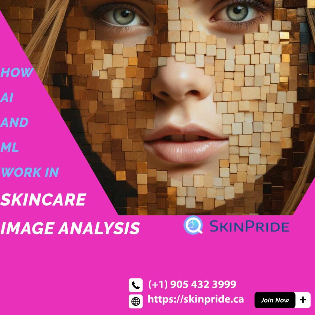 AI-powered skincare analysis using the SkinPride app to detect acne, wrinkles, and hydration levels for a personalized routine.