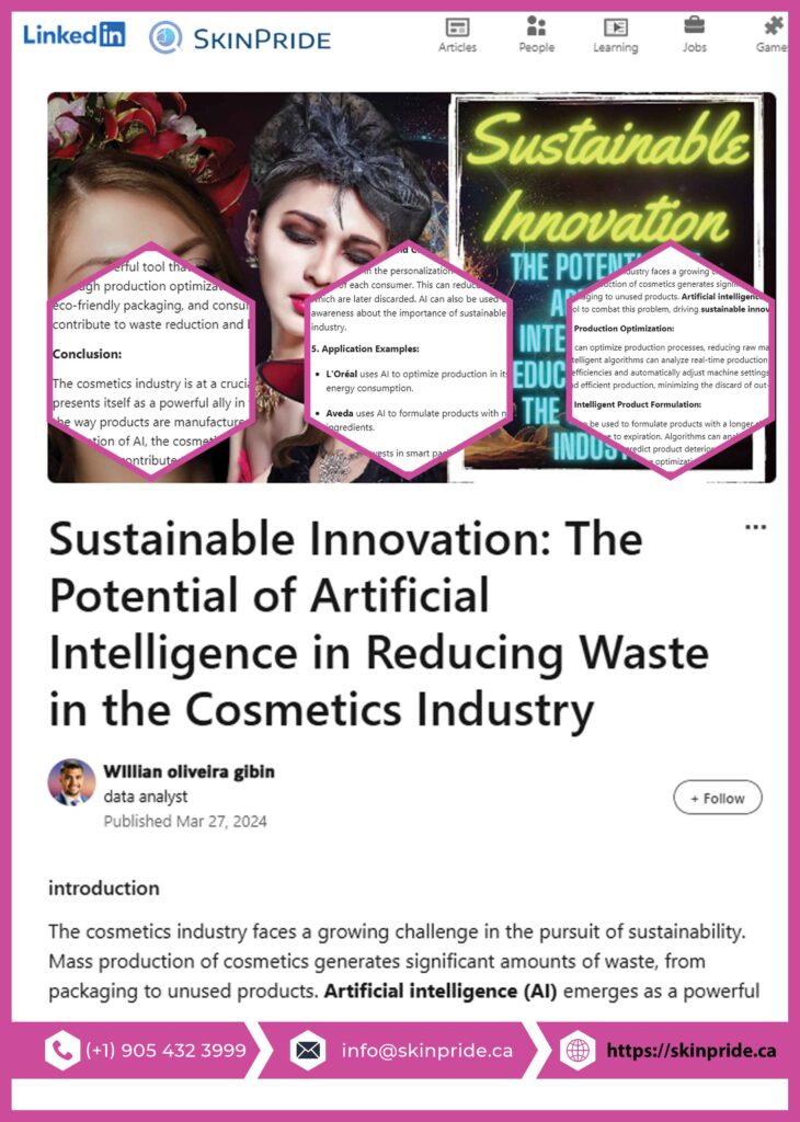 Comparing AI-driven sustainability in the cosmetics industry: SkinPride's personalized approach to skincare and its impact on waste reduction, versus industry-wide innovations focusing on production optimization and eco-friendly packaging.