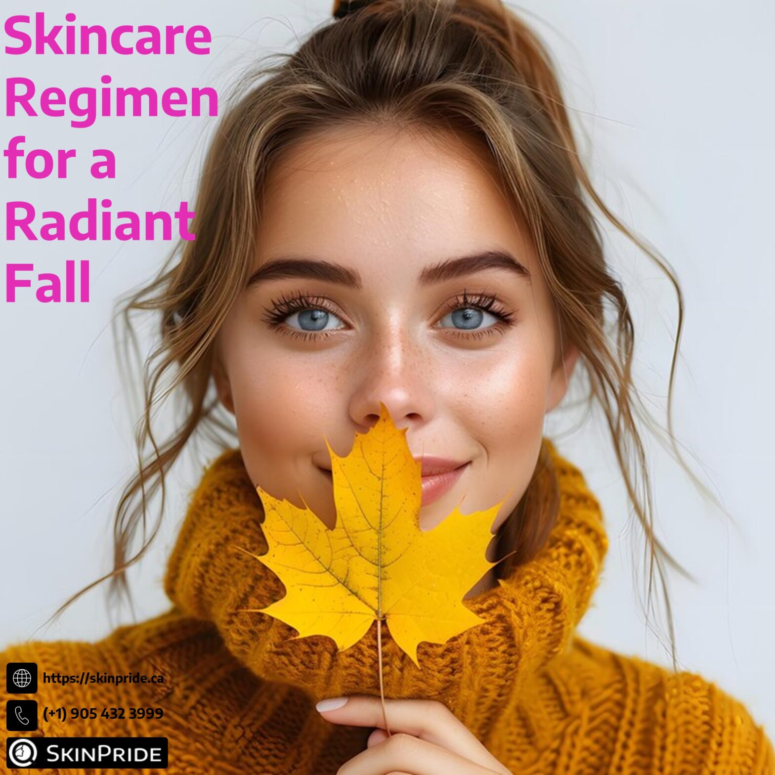 A girl with perfect skin in autumn